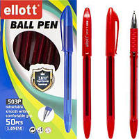 Від 50 шт. Ручка масляна ET503P-50 тонована червона  купити дешево оптом в інтернет-магазині