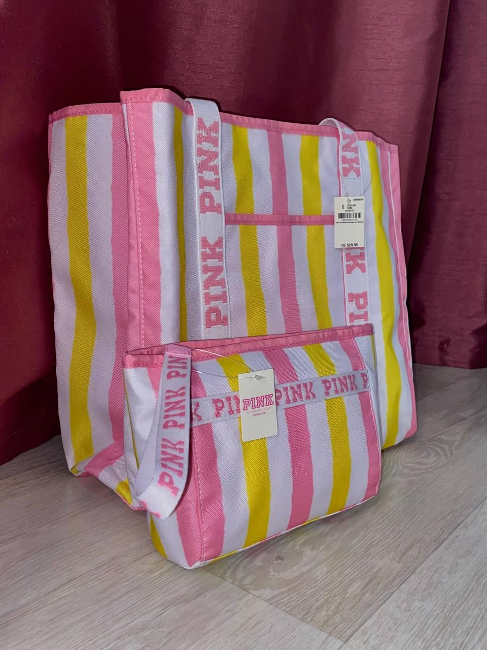 Пляжная сумка Victoria's Secret PINK Summer Glow Beauty Tote с косметичкой в комплекте - фото 8 - id-p1399085234
