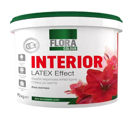 Фарба інтер'єрна акрилова FLORA Сolour Latex Effect INTERIOR А-1, 14, фото 1
