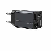 Мережевий зарядний пристрій Remax RP-U43 Wanfu (EU) (4USB 3.4 А) Black (6972174153667)