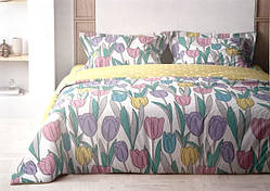 Комплект постільної білизни ТЕП Bright Tulips бязь 215-180 см кольорове