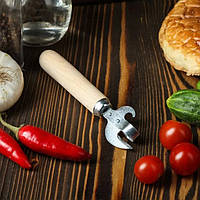 Відкривачка для консервів консервний ніж відкривач для консервів з дерев'яною ручкою 16 см