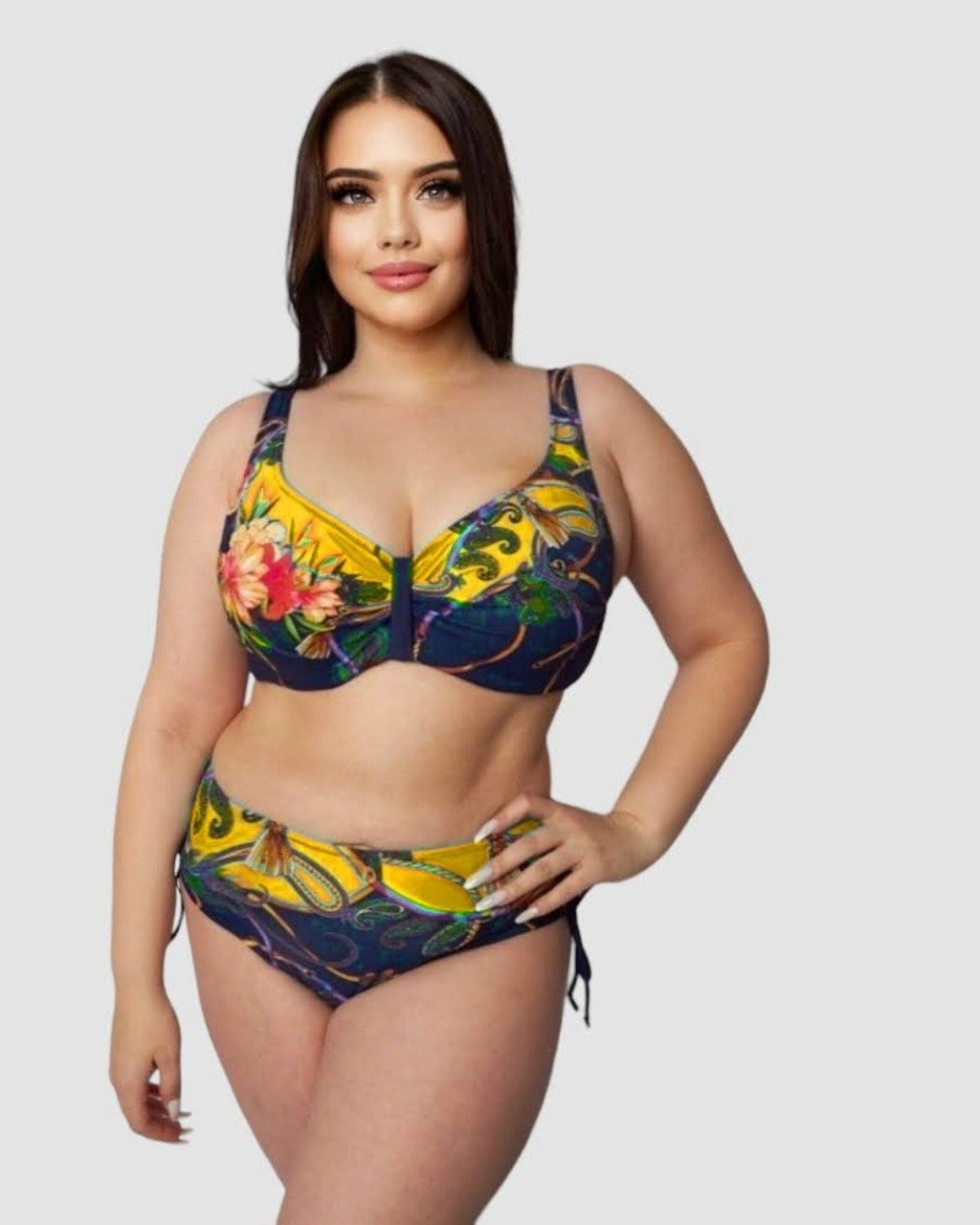 ОПТ Купальник великого розміру Z.Five 1881-6 50-58 чорний/жовний на 50 52 54 56 58 розмір