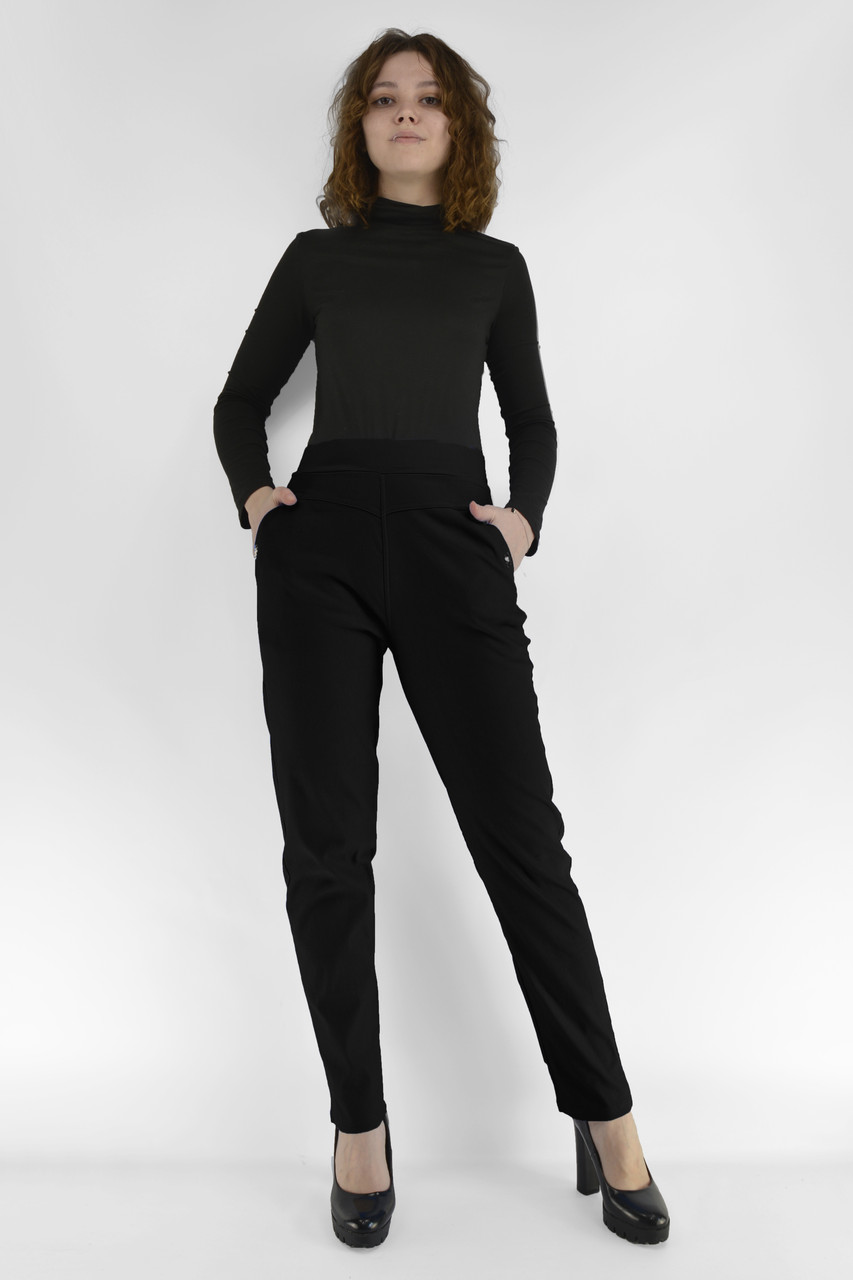 Штани жіночі літні у великих розмірах 4XL — 8XL Штани Kenalin — батал Чорний колір