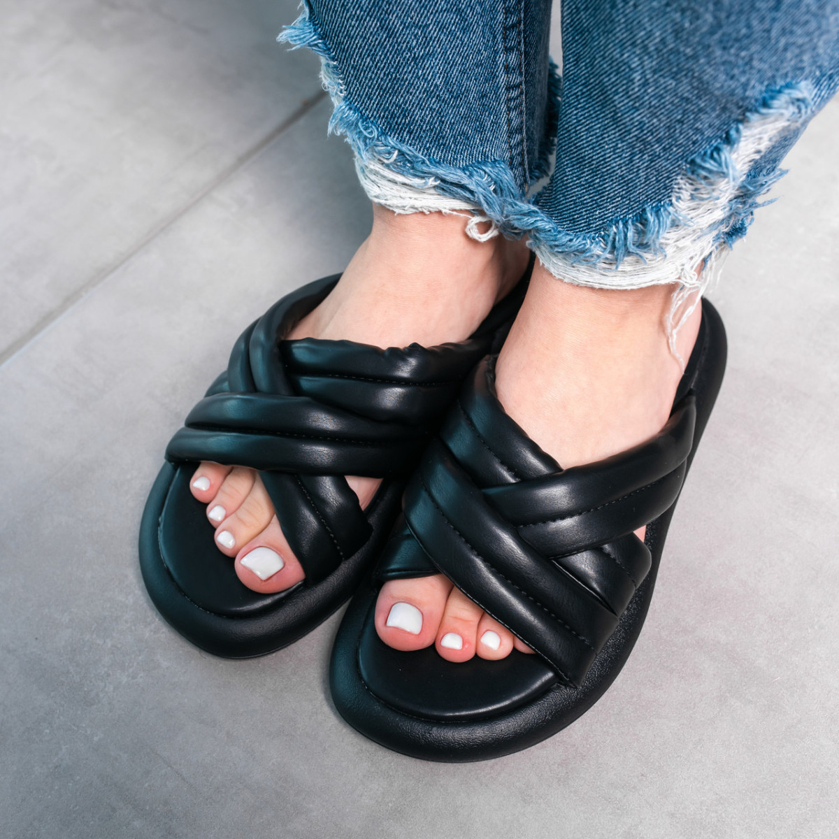 Шльопанці жіночі Fashion June 3602 38 розмір 24,5 см Чорний код ID 4323605, фото 1