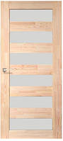 Двери деревяные сосна натуральная модель SD-02 секло сатин белый