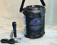 Колонка чемодан с микрофоном и подсветкой, переносная аккумуляторная громкая колонка