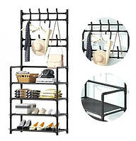 Підлогова вішалка для одягу New simple floor clothes rack size з полицями та гачками