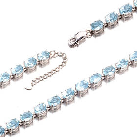 Браслет срібний жіночий 925 проби з топазом, ніжний браслет зі срібла на руку для дівчини