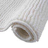 Килимок для ванни та душу з м'яким довгим ворсом Bathlux80*50, нековзкий Білий, фото 3