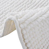 Килимок для ванни та душу з м'яким довгим ворсом Bathlux80*50, нековзкий Білий, фото 4