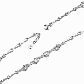 Браслет срібний жіночий 925 проби з цирконієм, ніжний браслет зі срібла на руку для дівчини