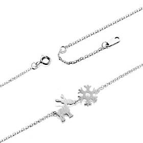 Браслет срібний жіночий 925 проби, ніжний браслет зі срібла на руку для дівчини