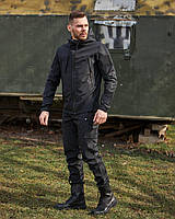 Демисезонный тактический костюм черный(Softshell Турция)+разгрузочный жилет