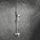 Душова система з тропічним душем і змішувачем F2449-20 колір білий хром, фото 2