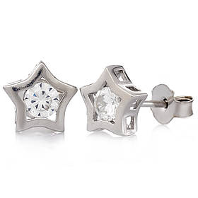 Сережки срібні жіночі 925 проби з цирконієм, сережки зі справжнього срібла для дівчини