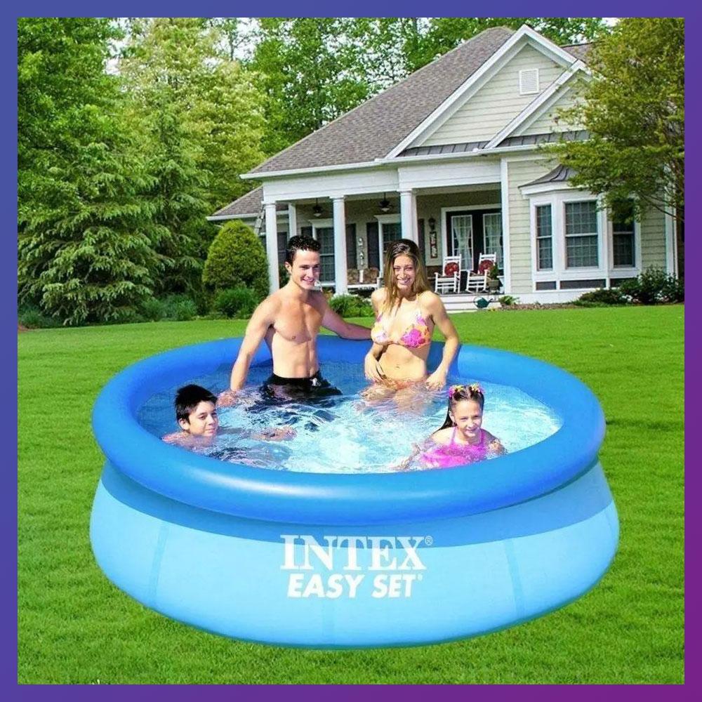 Дитячий круглий надувний басейн Intex 28110 (244х76 см) Easy Set