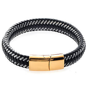 Браслет шкіряний зі сталлю для жінок, жіночий шкіряний браслет зі сталевою вставкою