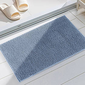 Килимок для ванни та душу м'який довгий ворс 40*60 Bathlux, нековзний килим, Блакитний