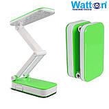 Акумуляторна настільна лампа Watton WT-006 світлодіодний світильник трансформер працює 10 годин Зелений, фото 2