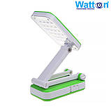 Акумуляторна настільна лампа Watton WT-006 світлодіодний світильник трансформер працює 10 годин Зелений, фото 4