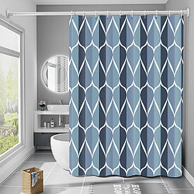 Шторка для ванни водонепроникна Bathlux 180x180 см з гачками, фіранка для ванної з малюнком