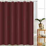 Шторка для ванни з поліестеру водонепроникна Bathlux 180x180 см з кільцями, фіранка для ванної кімнати, фото 2