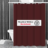 Шторка для ванни з поліестеру водонепроникна Bathlux 180x180 см з кільцями, фіранка для ванної кімнати, фото 5
