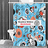 Шторка для ванни з поліестеру водонепроникна Bathlux 180x180 см з кільцями, фіранка для ванної кімнати, фото 2