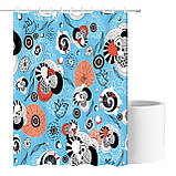 Шторка для ванни з поліестеру водонепроникна Bathlux 180x180 см з кільцями, фіранка для ванної кімнати, фото 3