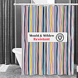 Шторка для ванни з поліестеру водонепроникна Bathlux 180x180 см з кільцями, фіранка для ванної кімнати, фото 3