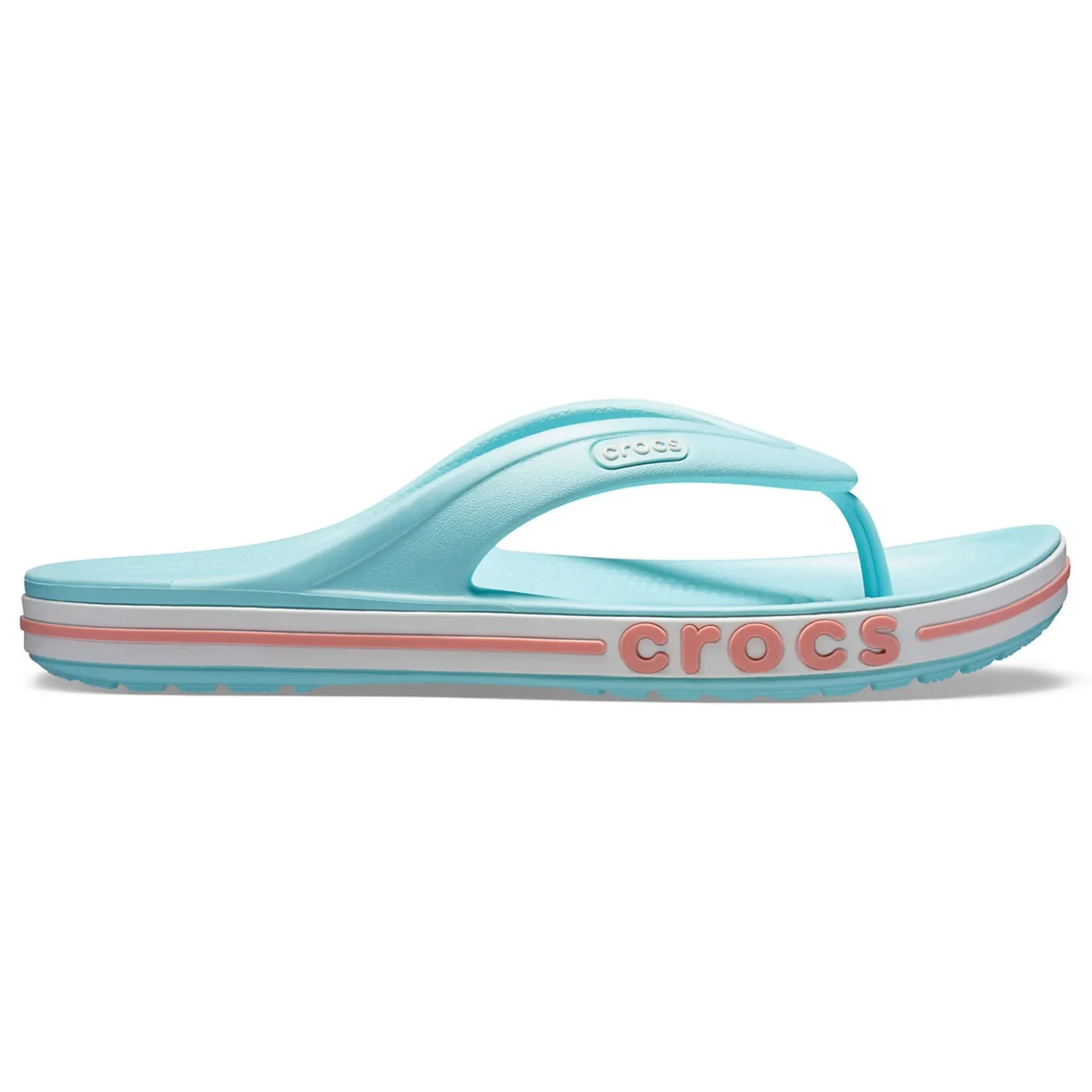Crocs Bayaband Flip Ice Blue / Melon — Жіночі В'єтнамки Крокс Баябенд Блакитно-Коралові