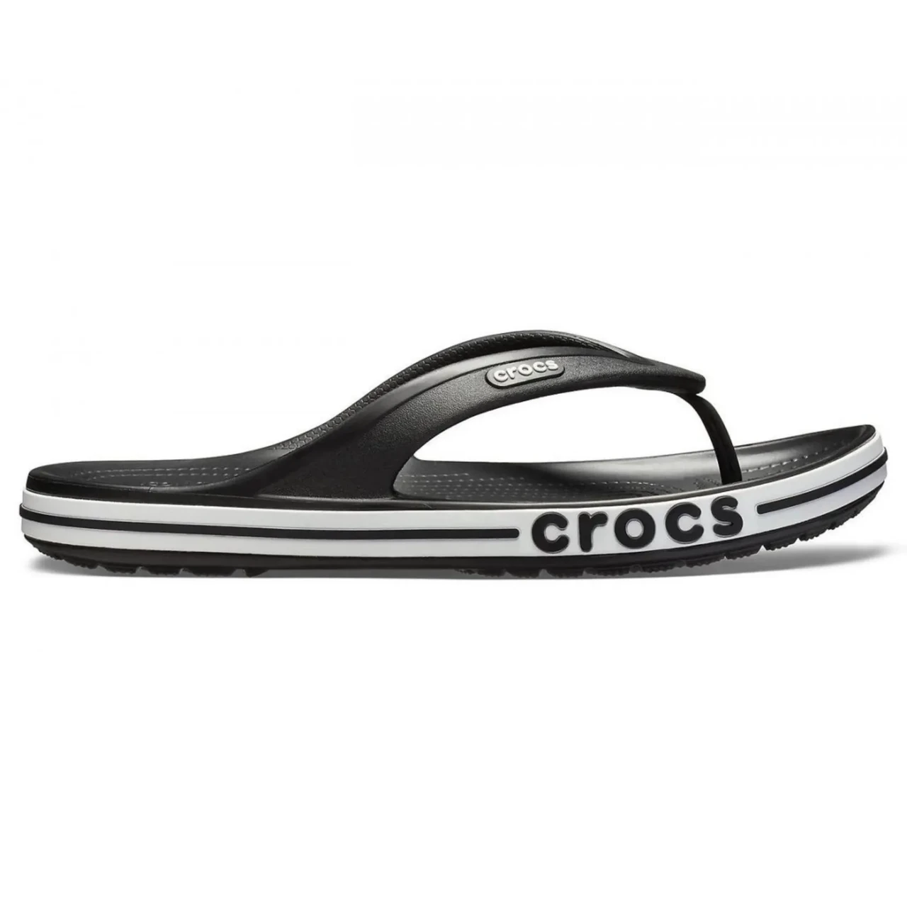 Crocs Bayaband Flip Black / White — Жіночі/Чоловічі В'єтнамки Крокс Баябенд Чорні з Білим