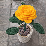 Декоративна квітка "Жовта троянда" - Вічна квітка, фото 4