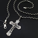 Срібна цепочка якірне плетіння з хрестиком. Якірний срібний ланцюг на шию та хрест срібло 925, фото 7