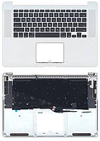 Клавіатура для ноутбука Apple MacBook Pro (A1398) Black, (Silver TopCase), RU (горизонтальний ентер)