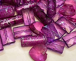 AB106-Mix-Purple Crystal. Мікс акрилових намистин та кристалів (10 грам )
