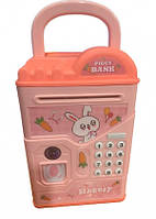 Электронная копилка Кролик с кодовым замком Розовая