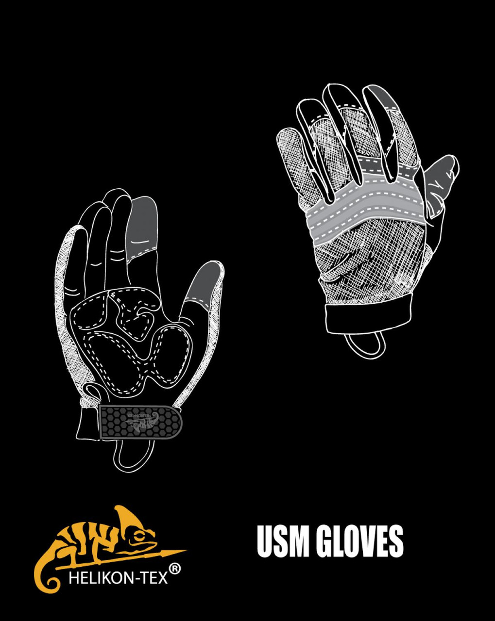 Перчатки Helikon-Tex® U.S. Model Gloves - Black - фото 2 - id-p306007833