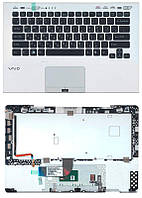 Клавіатура для ноутбука Sony Vaio (VPC-SB) Black, (Silver TopCase), RU (for fingerprint reader)