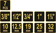 Набір різьбонарізний для труб (3/8"-1/2"-3/4"-1"-5/4") 8 шт. Vorel 55820, фото 4