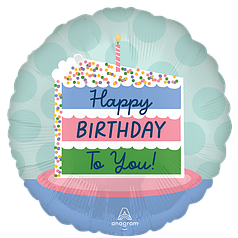 АН021 ANAGRAM-АН Коло 18" Happy Birthday to you -  шматок торта (УП)