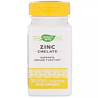 Цинк Хелат, Zinc Chelate, Nature's Way, 30 мг, 100 капсул