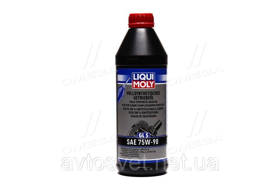 Олива трансміс. Liqui Moly Vollsynthetisches Getriebeoil (GL-5) 75W-90 (Каністра 1л) 1950/1414 (Kr)