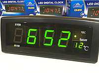 Часы CX 818 green, Настольные электронные часы, LED часы с будильником и термометром, Часы с дисплеем,