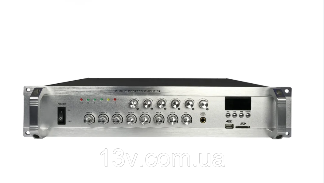 Підсилювач  трансляційний PADIG100 LS-100w 6zone MP3/FM/BT REMOTE ( 6 зон регулювання)