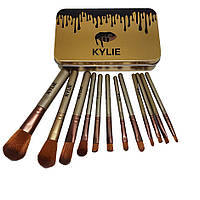 Набор кисточек для макияжа Kylie Professional Brush Set золото 12 штук, Эксклюзивный