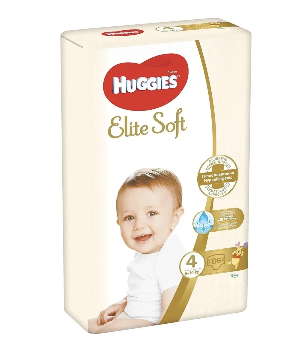 Підгузки Huggies Elite Soft 4 (8-14 кг) 66 шт
