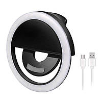 Светодиодное кольцо-вспышка LED Selfie Ring Light USB Белый, Эксклюзивный