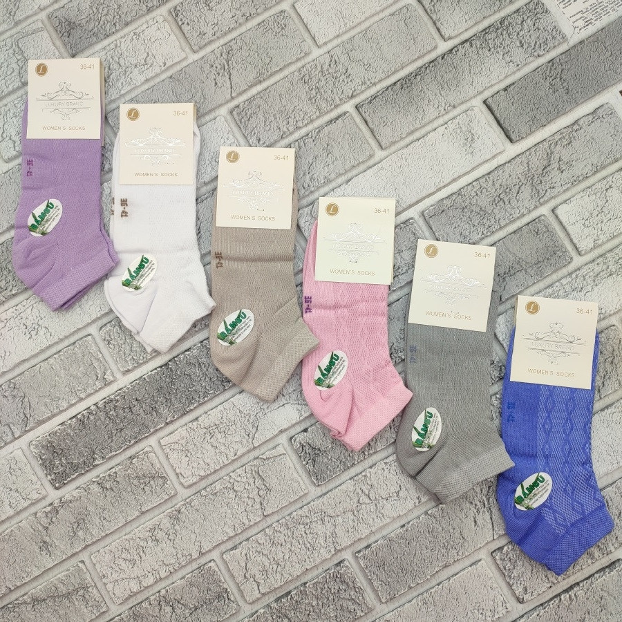 Шкарпетки жіночі короткі літо сітка р.36-41 асорті LUXURY BRAND 30037707